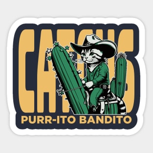 Cowboy cat Funny cactus Sticker